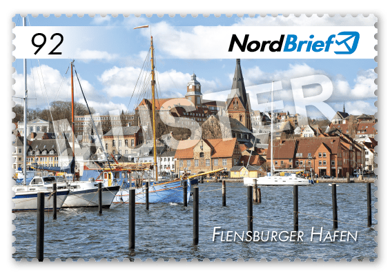 Markenserie Fördestadt Flensburg - Motiv Flensburger Hafen - Postkarte/ Standardbrief - 10er Bogen
