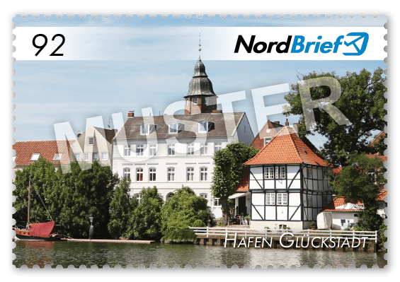 Markenserie Kreis Steinburg - Motiv Hafen Glückstadt - Postkarte/ Standardbrief - 10er Bogen