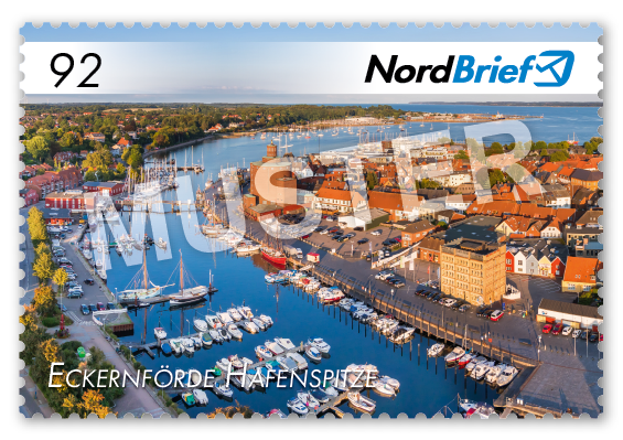 Sonder-Briefmarke Eckernförde Hafenspitze (Motiv 2) - Postkarte/ Standardbrief - 10er Bogen