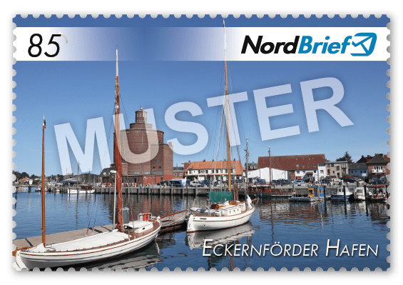 Markenserie Eckernförde, Schleswig & die Schlei - Motiv Eckernförder Hafen - Postkarte/ Standardbrief - 10er Bogen