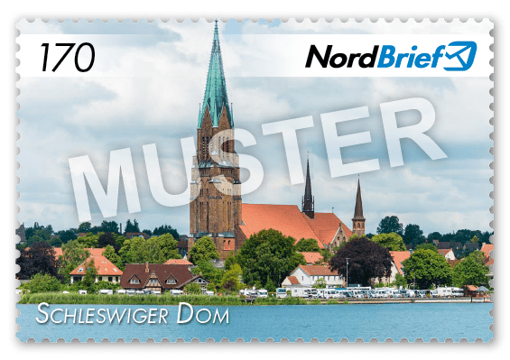 Markenserie Eckernförde, Schleswig & die Schlei - Motiv Schleswiger Dom - Großbrief - 10er Bogen