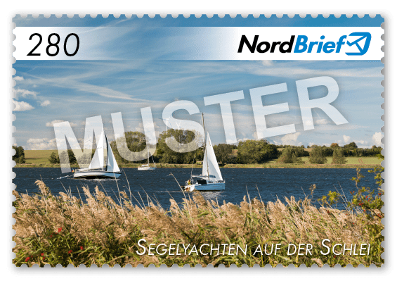 Markenserie Eckernförde, Schleswig & die Schlei - Motiv Segelyachten auf der Schlei - Maxibrief - 10er Bogen