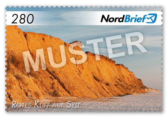Markenserie Nordfriesland - Motiv Rotes Kliff auf Sylt - Maxibrief - 10er Bogen