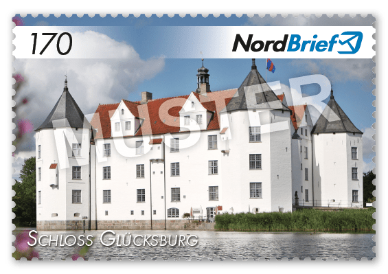 Markenserie Schleswig-Holstein – unsere Heimat - Motiv Schloss Glücksburg - Großbrief - 10er Bogen