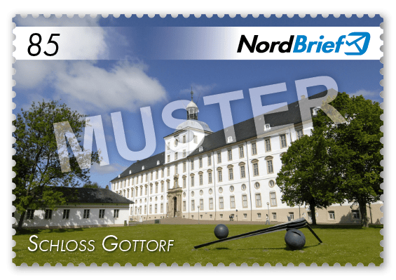 Markenserie Eckernförde, Schleswig & die Schlei - Motiv Schloss Gottorf - Postkarte/ Standardbrief - 10er Bogen